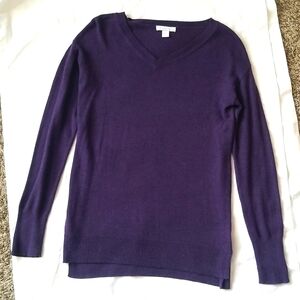 Purple V neck sweater